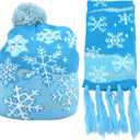Kids Christmas Party Holiday Hats Light up Hat Beanie Winter Hat Scarf Kids Beanie (Snowflake)