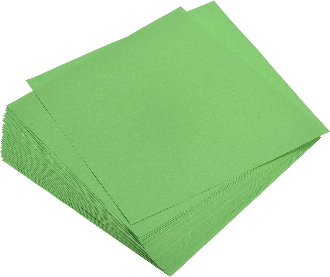 MECCANIXITY 50 Sheets Origami Paper Double Sided Green 6x6 Inch Square Sheet for Art Craft Project, Beginners, Gifts Decor