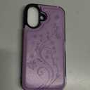 Korecase Compatible with iPhone 16 Wallet Case with Card Holder,Butterfly Double Magnetic Back Flip PU Leather Kickstand Card Slots Cover for Girls Women for iPhone 16 (6.1")-Purple