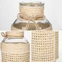 Hollyone 3Pcs Flower Vase Glass Vase with Cotton Rope Cover Woven Glass Vase Decorative Flower Bottle Modern Vase for Table Centerpiece Farmhouse Wedding Home Decor