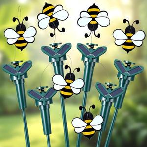 6 Pcs Flying Bees for Centerpieces Solar Fluttering Garden Decor, 15.35 inches