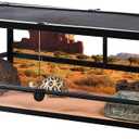 REPTI ZOO Full Glass 35 Gallon Reptile Tank, Front Opening Wide & Low Reptile Terrarium 36" x 18"x 12" for Lizard Gecko Tortoise Snake, Top Screen Ventilation & Anti Escape Lid
