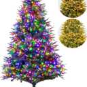 Sunnyglade 4ft Artificial Christmas Tree with 240 LED Lights (Not pre-lit), Xmas Tree Full Tree with 300 Branch Tips & 11 Modes Light, RGB & Warm White Light, Foldable Stand for Home, Party Decor