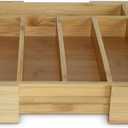 Bamboo Expandable Silverware Drawer Organizer with 5-7 Compartments. Kitchen Cutlery Holder Storage Tray with Dividers for Utensils, Flatware, Office Supplies, Forks, Spoons, Jewelry