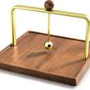 Wood Napkin Holder for Table, Square Tabletop Napkin Dispenser with Sophisticatedly Metal Center Bar, Cocktail Napkin Holder for Home, Kitchen, Office, Restaurant, Hotel, Cafe, Bar