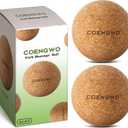COENGWO Cork Ball Lacrosse Ball, Deep Tissue Muscle Tension Therapy Ball for Trigger Point Therapy, Muscle Soreness, Yoga Therapy, 2.4 Inch