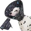 Avont Dog Cone Alternative, Adjustable Soft Comfy Foldable E Cones for Medium Large Dogs After Surgery, Escape-Proof Elizabethan Collar for Surgical Wound Recovery Stop Licking -Star(S)