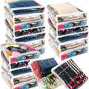 20Pcs Clear Vinyl Zippered Storage Bags, Small Blankets Storage Bags Plastic for T-shirt,Sweater Clothes, Thin Bed Sheet, Little Yarn etc Organizer with Zipper for Closet,10.5 x 10.5 x 2.4 Inch