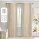 Cream Beige Curtains 90 Inch Long 2 Panels Set for Living Room Bedroom,  Light Blocking Thermal Insulated Room Darkening Blackout Curtains, 48 x 90 Inch