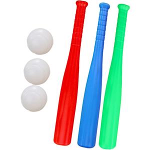 TOYANDONA 6pcs Kids Outdoor Baseball Practice Toys Children Toddlers Baseball Bats Baseballs Batting Skill Training Kids Toddlers (43X5CM, Assorted Color)