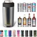 Frost Buddy Universal Can Cooler - Fits All - For Regular 12 & 16 oz or Slim-Size Bottles - Insulated Double-Walled Stainless Steel (Wonderlust)
