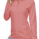 MAGCOMSEN Women's Shirts Long Sleeve 1/4 Zip UPF50+ UV Sun Protection Quick Dry Workout Hiking Athletic Shirts Rash Guard (Pink, S)