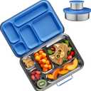 Stainless Steel Bento Box Kids, Kids Metal Bento Lunch Box BPA Free Lunch Box Containers 304 Stainless Steel Bento Box for School and Office(Bule) (Blue-05)