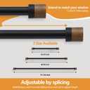 Wood Curtain Rods for Windows 48 to 84 Inches(4-7ft),1 inch Adjustable Window Curtain Rods with Imitation Wood Grain Finials,Heavy Duty Decorative Drapery Rod for Bedroom,Kitchen and patio