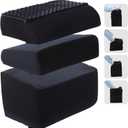 Novabright Foot Rest Under Desk at Work with 3 Adjustable Height, Non-Slip Ergonomic Foot Stool with Gel Top and Warm Pocket for Home Office Car Leg Back Rest(17" X 11" X 17",Cambered,Black)