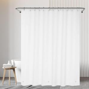 White Shower Curtain Liner 72 x 72 inch Plastic Shower Liner Washable Inside Shower Curtain Liner PEVA Shower Curtains for Bathroom with Magnets and Rustproof Metal Grommet Holes (72"W x 72"L (Pack of 1), Pure White)