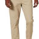 Amazon Essentials Men's Athletic-Fit Pants, 5-Pocket Stretch Twill Work, Big & Tall (28W x 32L, Tan)