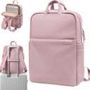 Slim Laptop Backpack for Women, Lightweight Business Backpack for Women Computer Bag Purse for Commuting, Fit 17.3 Inch, Pink