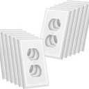 12Pack Duplex Outlet Covers Wall Plate, Dual Light Switch Cover, UL Listed, Standard Size 1-Gang 4.53" x 2.76", Unbreakable and High Temperature Resistant Wall Outlet Covers (White)