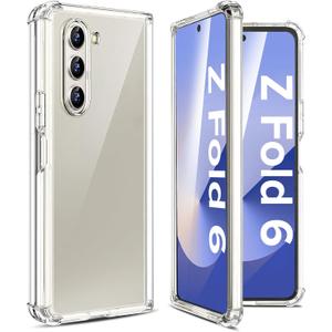 Z Fold 6 Clear Case for Samsung Galaxy Z Fold6 5G Case Slim Silicone Cases, Transparent, Hinge, Protect Corners Scratch-Resistant Shockproof Protective Cover, Fit Perfectly for Samsung Z Fold 6 5G