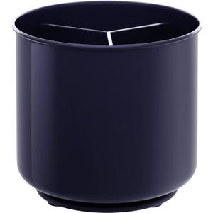 Plastic Rotating Extra Large Utensil Holder Crock with No-Tip Weighted Base, Removable Divider, And Gripped Insert - Dishwasher Safe Kitchen Utensil Holder For Kitchen Counter: Blue Utensil Caddy