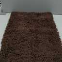 Smiry Luxury Chenille Bathroom Rugs 24x16, Extra Soft and Absorbent Shaggy Bath Mat, Machine Washable, Non-Slip Plush Carpet Runner for Tub, Shower, and Floor, Home Decor Accessories, Brown