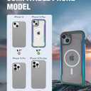 RAPTIC Shield Magnetic Clear Case for iPhone 15 Plus–Compatible with MagSafe, [ 5X Mil-Grade Drop Protection], Durable Anodized Shockproof Aluminum Frame Slim 15 Plus Case, 6.7 inch, Iridescent