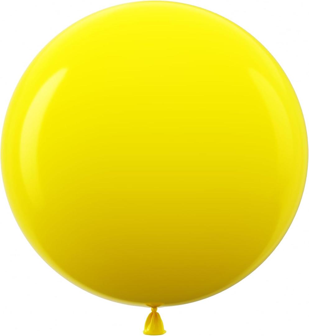 Bezente Yellow Giant Balloons 36 Inch - 8 Pack Jumbo Yellow Balloons Large Round Yellow Latex Balloons for Baby Shower Birthday Sunflower Theme Party Decorations