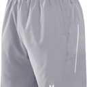 NORTHYARD Men's 7" Athletic Running Shorts with Zipper Pockets Quick Dry Lightweight Workout Gym Short (Gray, L)