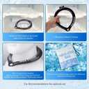 2PCSMixed Sizes Neck Cooling Tubes with Snap Button | Reusable Ice Wraps + Insulated Bag | Freeze Below 64F Activate Cold Neck Rings for Outdoor Work, Sports & Heat Relief. (Black M+L)