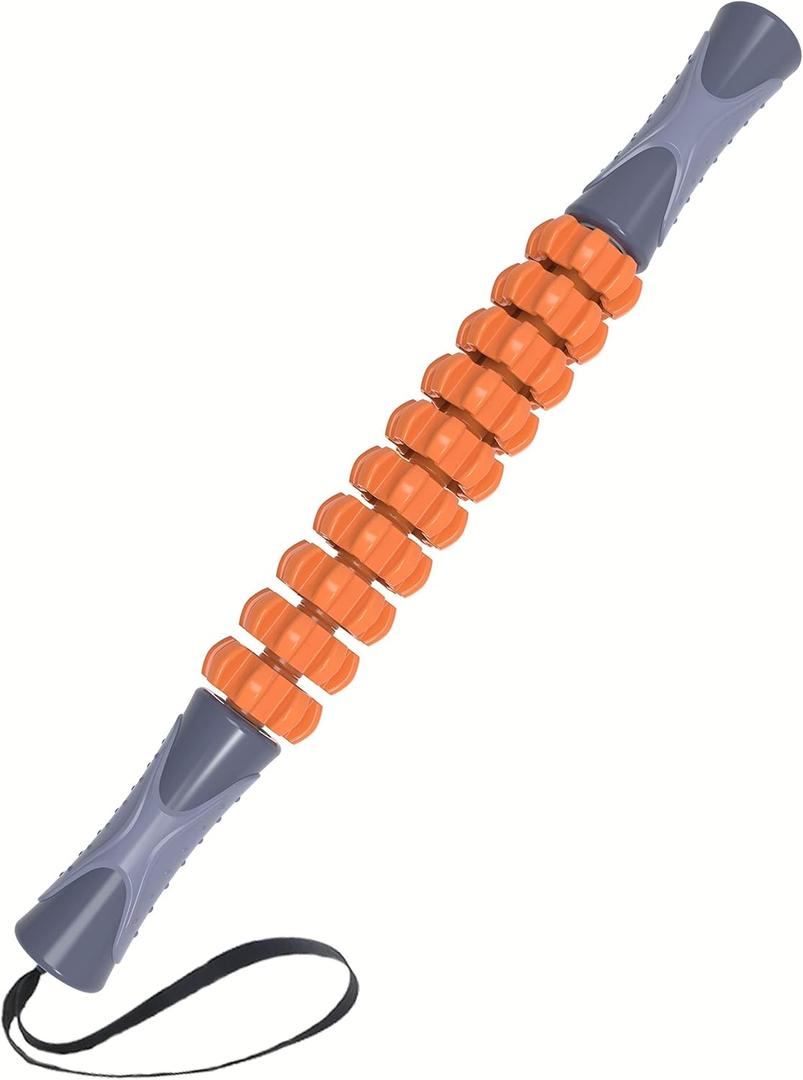Muscle Roller, Massage Roller for Relieving Muscle Soreness, Cramping, Tightness, Help Legs, Back Joints Recovery (Gray-orange)
