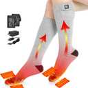 SAVIOR HEAT Heated Socks for Men Women, 150 Fast Heating Electric Ski Socks, 7.4V 2200mAh Rechargeable Battery Powered, Carbon Fiber Toe Warmers for Skiing Hunting Fishing Outdoor Work (Large)