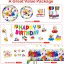 354pcs Paint Party Decorations for Kids and Art Lovers, Convenient Disposable Paper Tableware Set Includes 350gsm Plates and 2 PE Plastic Tablecloths for Paint Party and Celebration
