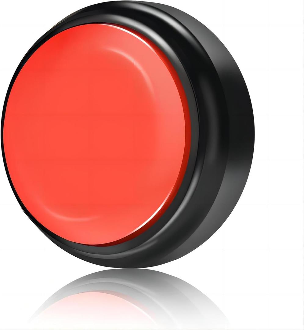 Record Talking Button Easy Button Recording Voice Button Funny OfficeToys Multifunctional Dog Buttons Talk for Communication-Classroom-Friendly Recordable Sound Buttons Buzzer ButtonBlack+Red