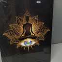 Framed Yoga Meditation Canvas Wall Art Spiritual Lotus Flower Print Picture with Eye Zen Mindfulness Painting spiritual Energy Poster for Living Room Bedroom Office Décor 16x24 Inches