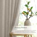 RYB HOME Natural Beige Linen Sheer Curtains 120 inches Long for Living Room and Dining Room, Back Tab/Rod Pocket, Light Filtering Sheer Curtains and Drapes, W 52 x L 120 inches, 2 Panels Set