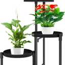 3 Tier Metal Corner Plant Stand Indoor Outdoor, Heightened widened 30'' Tall Multiple Flower Pot Display Holder, Iron Plant Rack Organizer for Living Room Garden Patio Balcony Office (black)