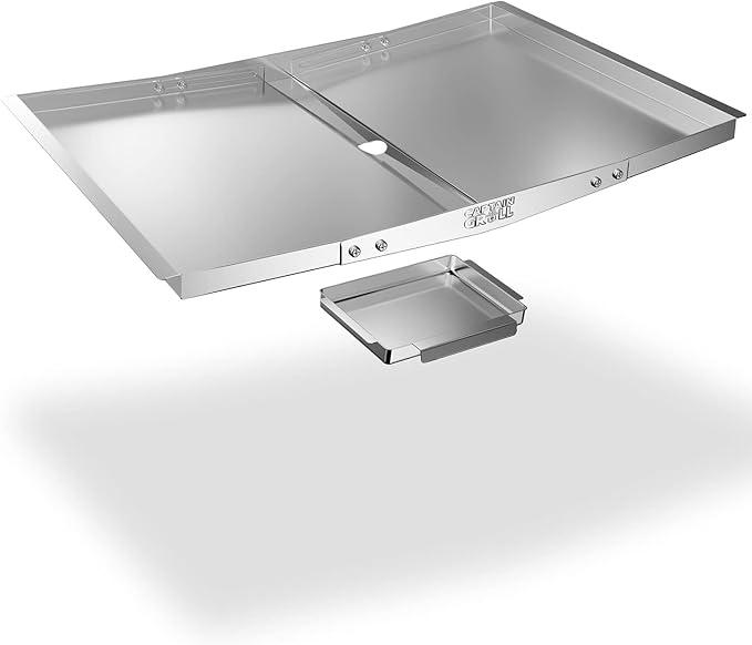 Grease Tray with Catch Pan - Dyna Glo Grill Replacement Parts, Adjustable Stainless Drip Pan for Gas Grill Models from Dyna Glo, Nexgrill, Expert Grill, Kenmore, BHG and More (Width 24"-30")