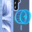 N52 Magnetic Case for Samsung Galaxy S22 Case Slim Drop-Proof [MIL-Grade Drop Protection & Fit for MagSafe] Translucent PC Back TPU Bumper Thin Shockproof Phone Case S22-Light Purple