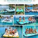 AWSUM Inflatable Floating Dock for Water Activities, 6ft-15ft Island Raft, 10 X 6 Ft