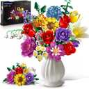 PLAXSOON Flower Bouquet Building Set, 18 Flowers Gift for Mothers Day Botanical Collection Building Block for Women Her Adults, Rose Toy Plant Home Decor 1065 PCS for Mom Wife Couple Boys Girls 8-12+