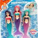 BANZAI 3 Piece Sparkle Mermaid Dive Toys - Glittery Sparkle Tails