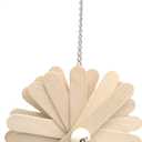 1122 Natural Chew Spinner - Handcrafted chewable Bird cage Toy, Pleasant Design, Turning Wood Pieces, Natural Beads, Breakable Fun, Great for sm to med Size Birds Budgie Cockatiel Conure Caique