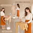 HAPAIS Steamer for Clothes,1800W Standing Garment Steamer 30s Fast Heat,90° Rotating Ironing Board,2L Tank for All Fabrics like Silk,Heavy Duty Double Pole Professional Clothes Steamer for Family