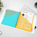 XUCHUN 8-Tab Binder Dividers with Pockets, Plastic Tab Dividers for 3 Ring Binder Organizer,3 Hole Sheet Protectorsh for US Letter Size in 0.5,1,2,3 inch Binders6 Sets (Multicolor)