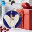 6 x Love Angel Christmas Ornament, Dodosky 2.8in Ceramic Angel Ornaments, Xmas Decor, Christmas Tree Ornaments, Xmas Decorations for Tree, Holiday Ornament, Christian Gifts, Religious Spiritual Gifts