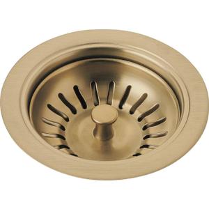 72010-CZ Champagne Bronze Sink Drain Flange and Strainer, Fit 3.5 inch Standard Kitchen Sink and 1.5 inch Pipe, Champagne Gold Brushed 304 Stainless Steel, Replace Delta Faucet Champagne Bronze