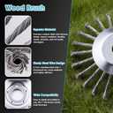 2026 Upgraded 6 Inch Indestructible Steel Wire Weed Trimmer Wheel, Heavy-Duty Weedeater Head with Universal Adapter Kit, Narrow Space Weed Moss Rust Removal for Weed Eater/Weed Wacker