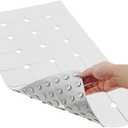 Bathtub Mat Non Slip 15" x 28" Silicone Foldable Tub Mat with Strong Suction Cups & Large Drain Holes, Durable & Eco-Friendly, for Smooth Surfaces, Ideal for Seniors, Adults White