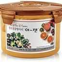 Premium Kimchi, Sauerkraut Container Probiotic Fermentation with Inner Vacuum Lid Round (0.4 gal/ 1.5L)